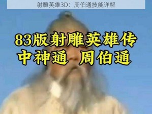 射雕英雄3D：周伯通技能详解