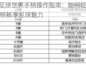 FIFA足球世界手柄操作指南：如何轻松使用手柄畅享足球魅力