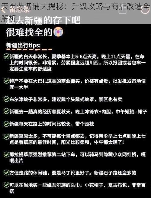 天黑装备铺大揭秘：升级攻略与商店改造全解析