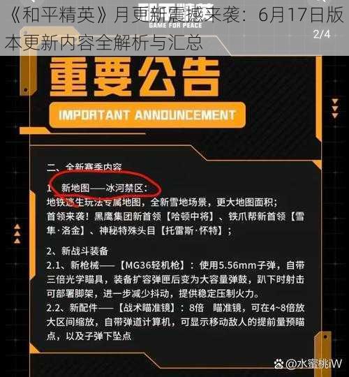 《和平精英》月更新震撼来袭：6月17日版本更新内容全解析与汇总