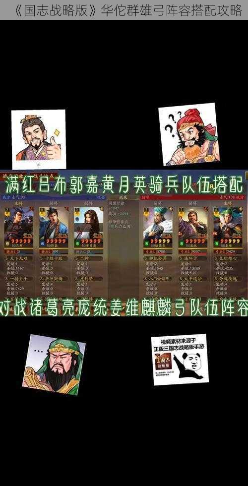 《国志战略版》华佗群雄弓阵容搭配攻略