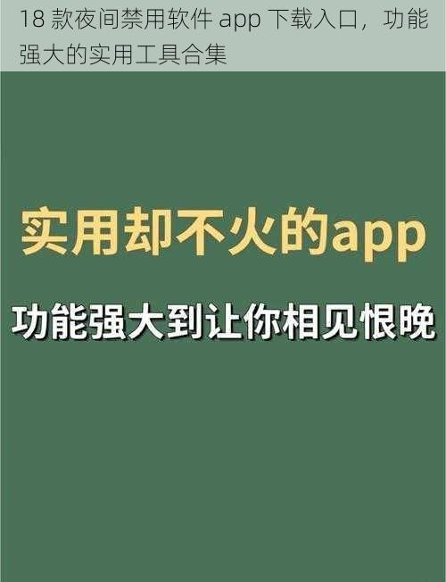 18 款夜间禁用软件 app 下载入口，功能强大的实用工具合集