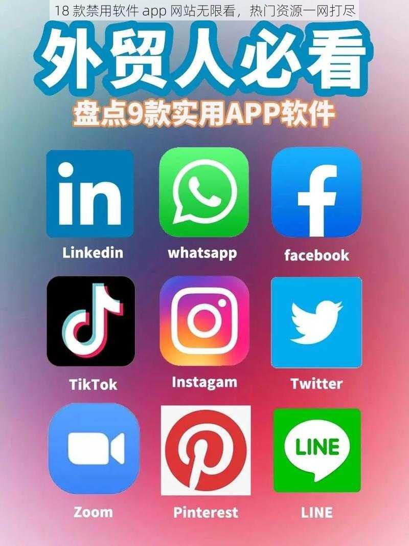 18 款禁用软件 app 网站无限看，热门资源一网打尽