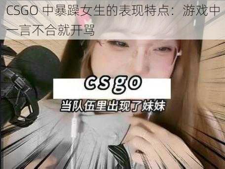 CSGO 中暴躁女生的表现特点：游戏中一言不合就开骂