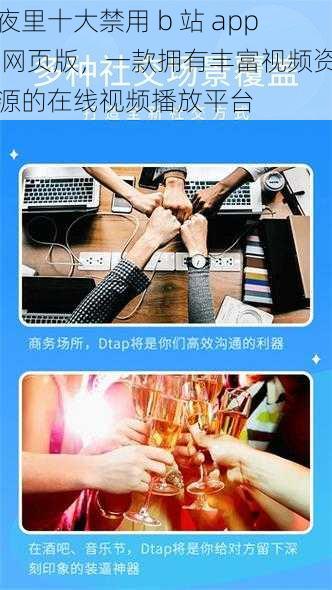 夜里十大禁用 b 站 app 网页版，一款拥有丰富视频资源的在线视频播放平台