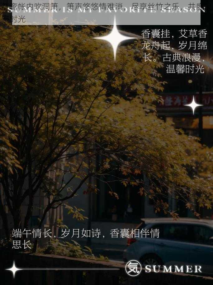 红鸾帐内吹洞箫，箫声悠悠情难消，尽享丝竹之乐，共度浪漫时光